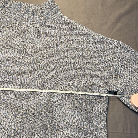 St Johns Bay Sweater Womens XL Blue Gray Mock Neck Textured Knit Pullover - Picture 7 of 13